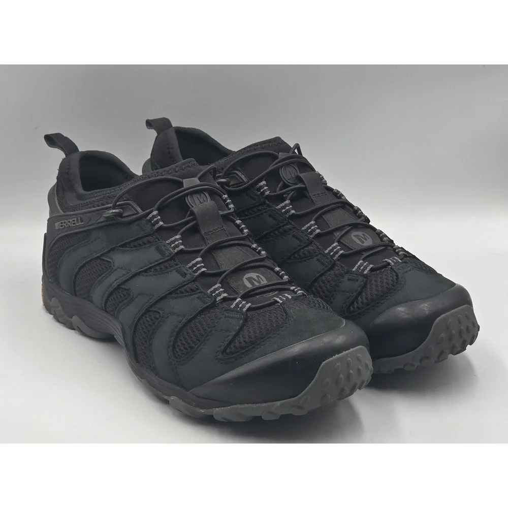 Merrell Chameleon 8 Mens 11 Waterproof Nubuck Leather Lace-Up Hiking Shoes Black